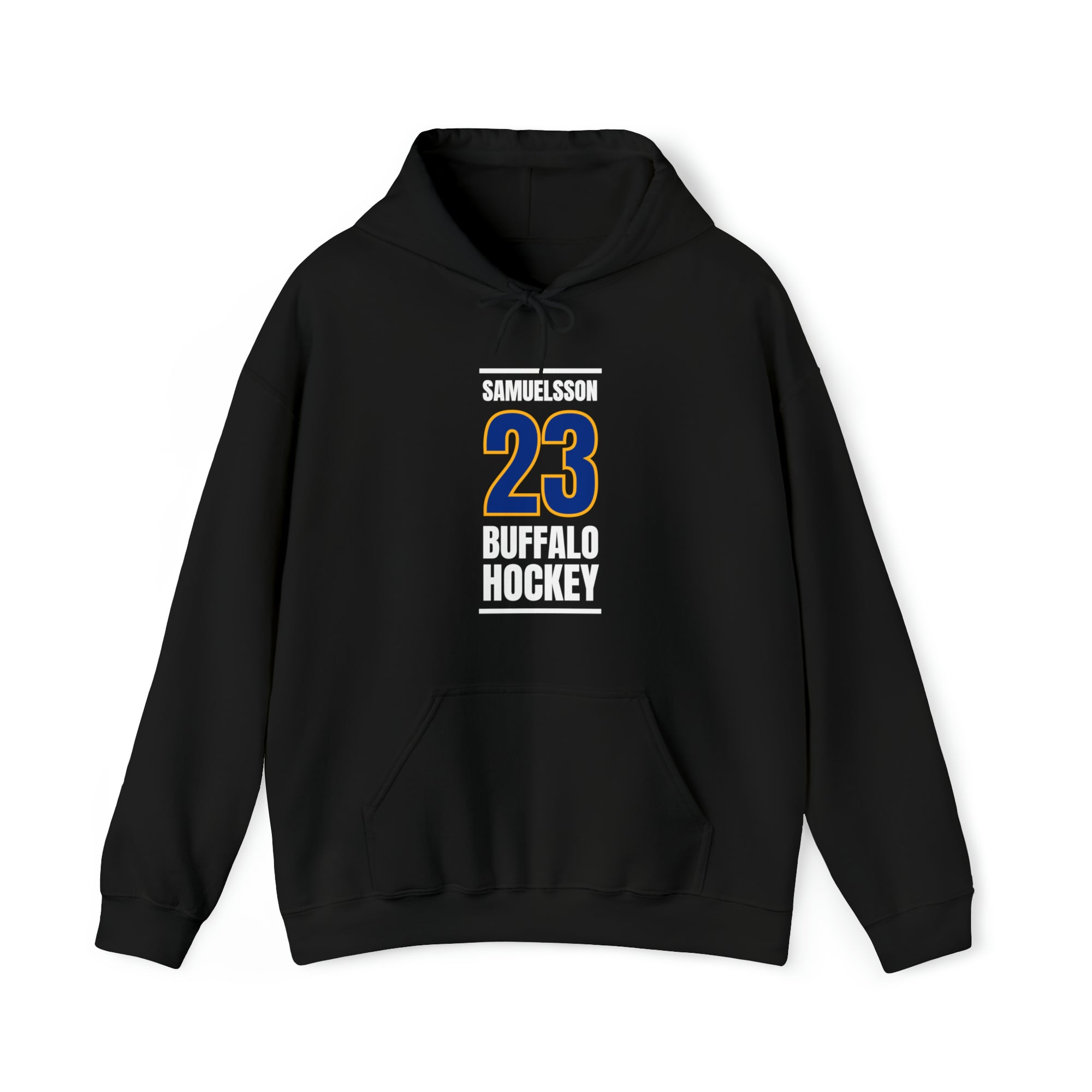 Samuelsson 23 Buffalo Hockey Royal Blue Vertical Design Unisex Hooded Sweatshirt