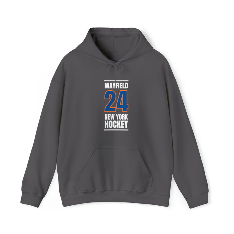 Mayfield 24 New York Hockey Blue Vertical Design Unisex Hooded Sweatshirt