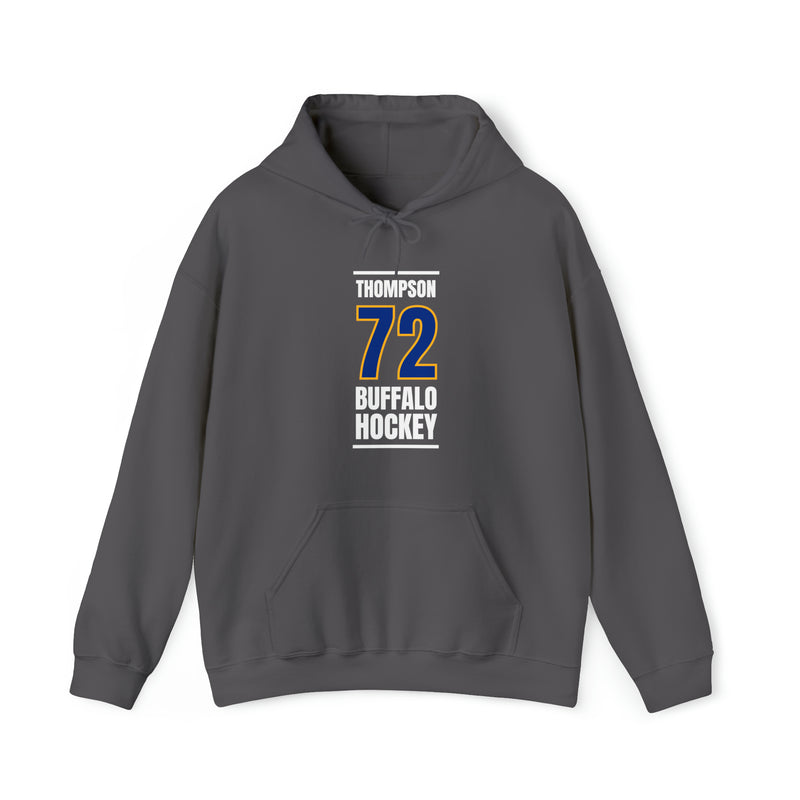 Thompson 72 Buffalo Hockey Royal Blue Vertical Design Unisex Hooded Sweatshirt