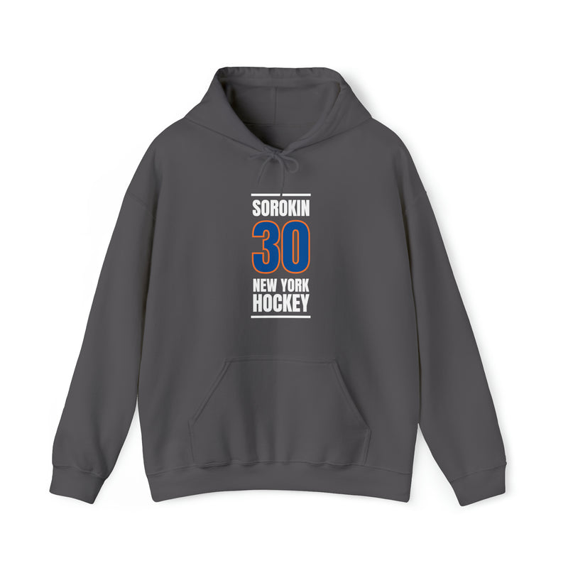 Sorokin 30 New York Hockey Blue Vertical Design Unisex Hooded Sweatshirt