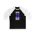 Chytil 72 New York Hockey Royal Blue Vertical Design Unisex Tri-Blend 3/4 Sleeve Raglan Baseball Shirt