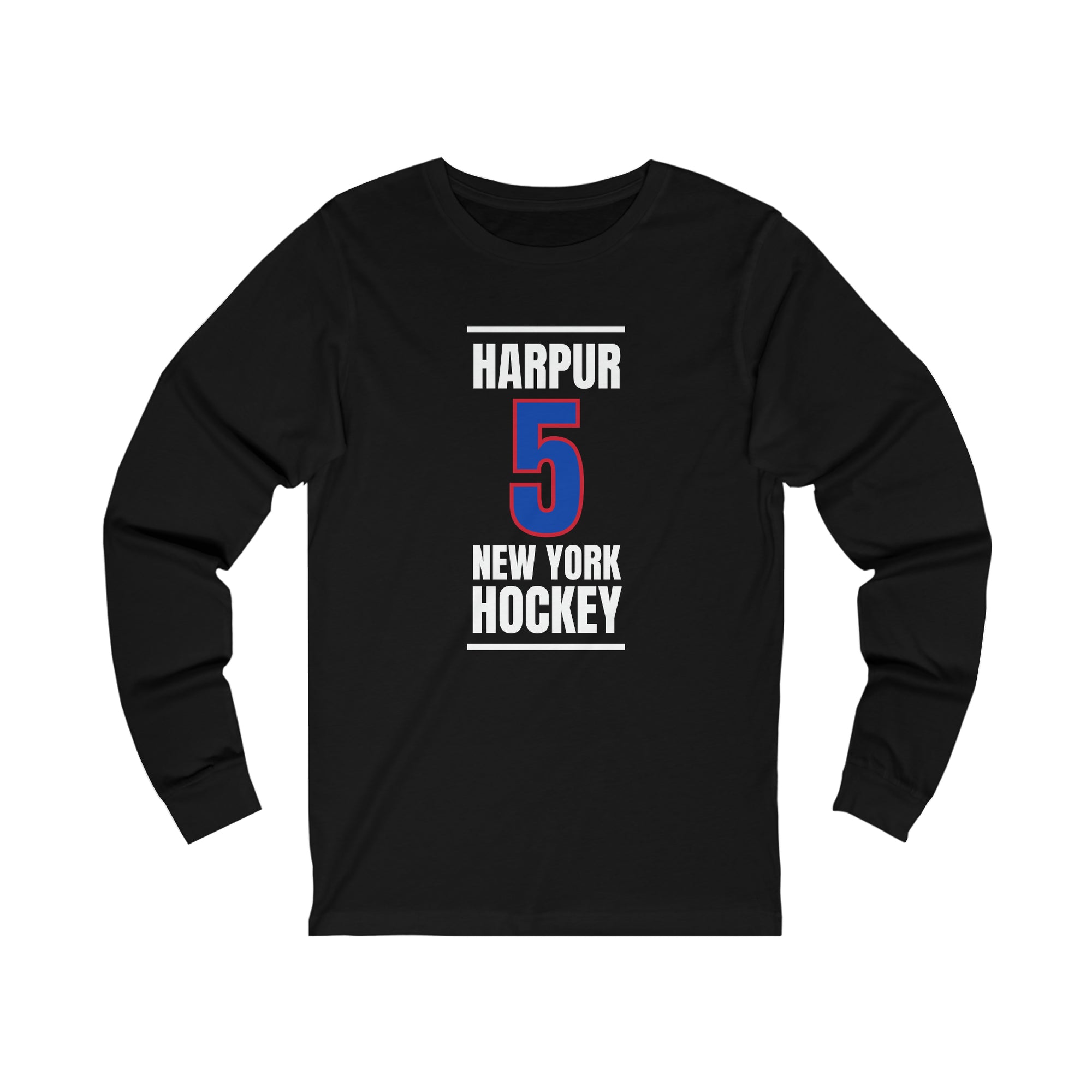 Harpur 5 New York Hockey Royal Blue Vertical Design Unisex Jersey Long Sleeve Shirt