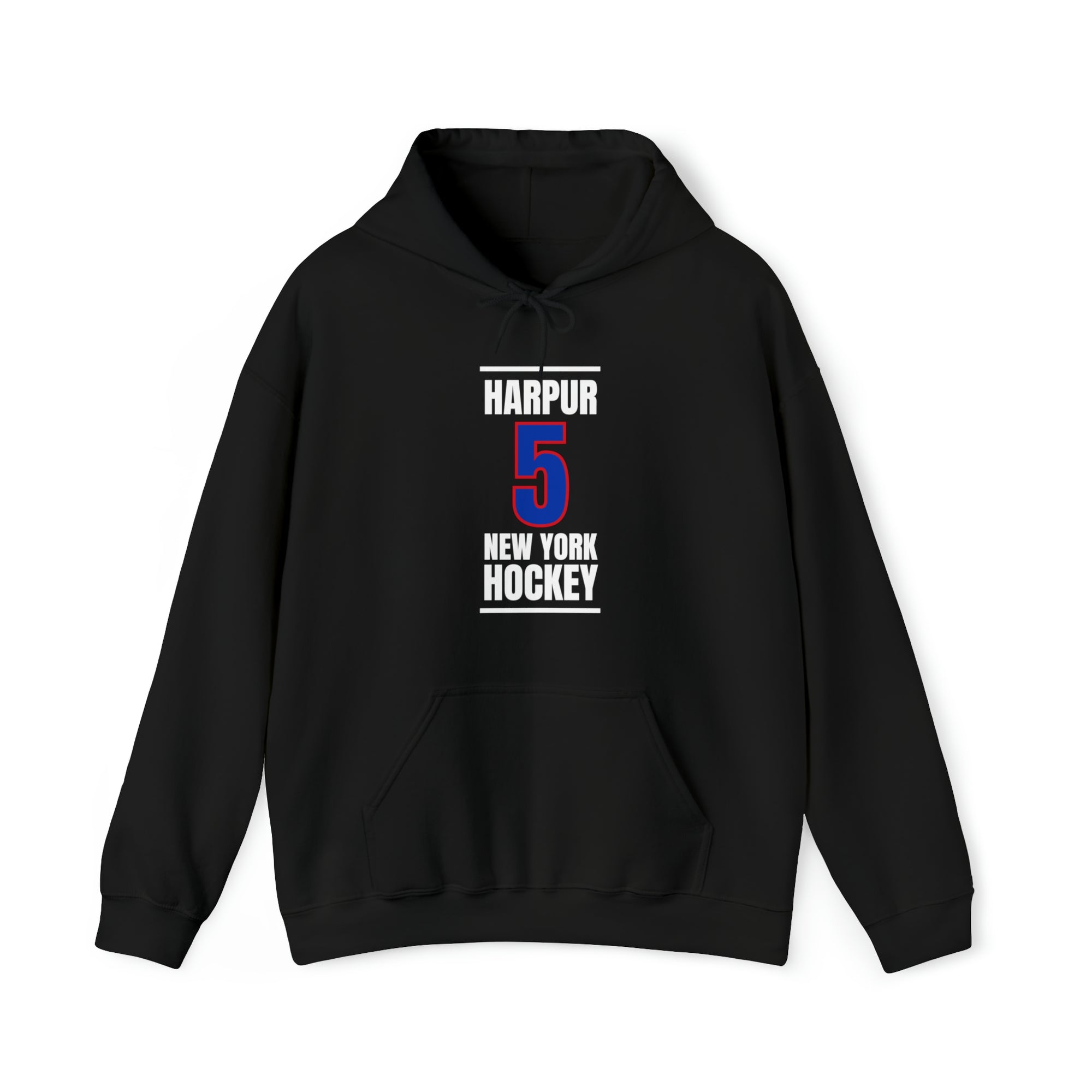 Harpur 5 New York Hockey Royal Blue Vertical Design Unisex Hooded Sweatshirt