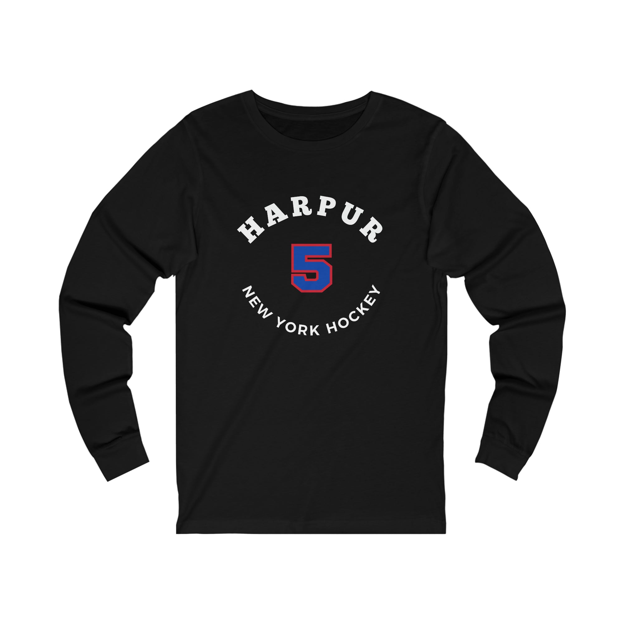Harpur 5 New York Hockey Number Arch Design Unisex Jersey Long Sleeve Shirt