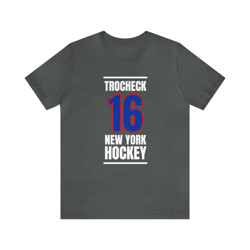 Trocheck 16 New York Hockey Royal Blue Vertical Design Unisex T-Shirt