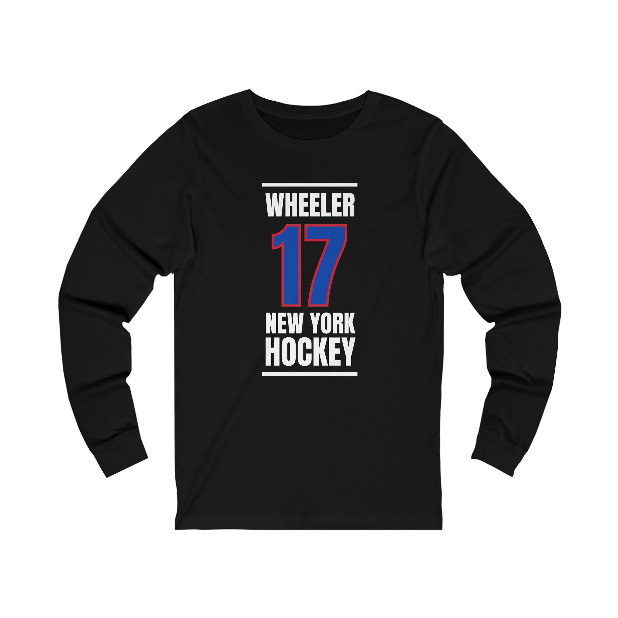 Wheeler 17 New York Hockey Royal Blue Vertical Design Unisex Jersey Long Sleeve Shirt