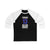 Lafreniere 13 New York Hockey Royal Blue Vertical Design Unisex Tri-Blend 3/4 Sleeve Raglan Baseball Shirt
