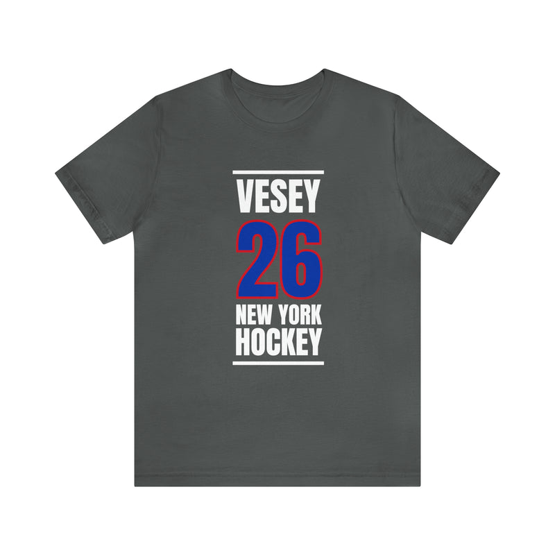 Vesey 26 New York Hockey Royal Blue Vertical Design Unisex T-Shirt