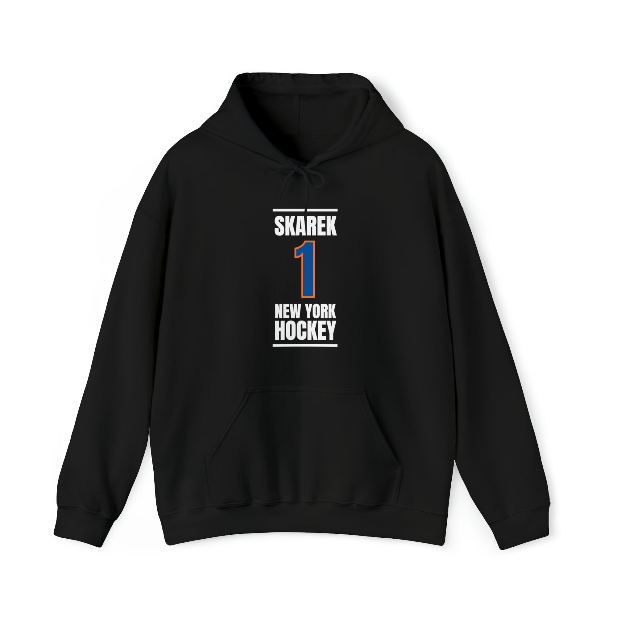 Skarek 1 New York Hockey Blue Vertical Design Unisex Hooded Sweatshirt