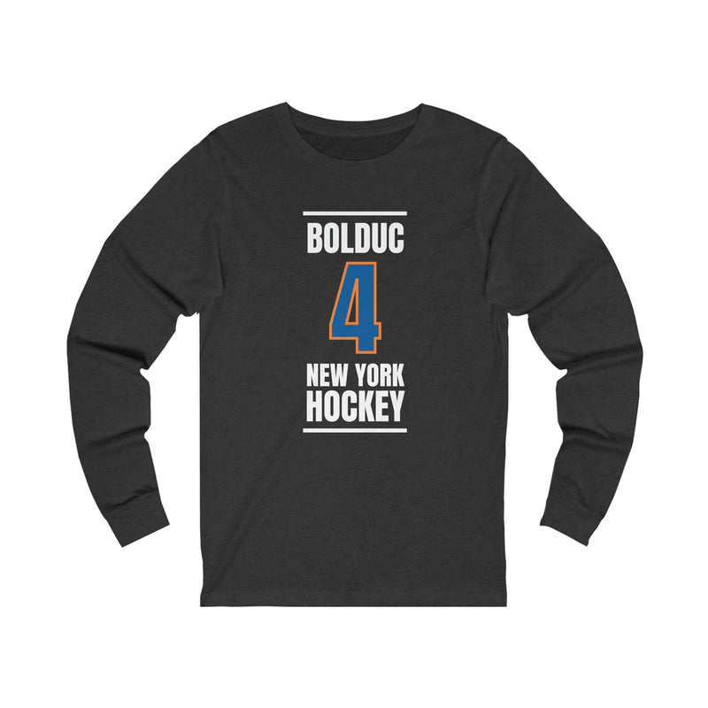 Bolduc 4 New York Hockey Blue Vertical Design Unisex Jersey Long Sleeve Shirt