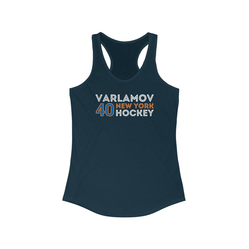 Varlamov 40 New York Hockey Grafitti Wall Design Women's Ideal Racerback Tank Top
