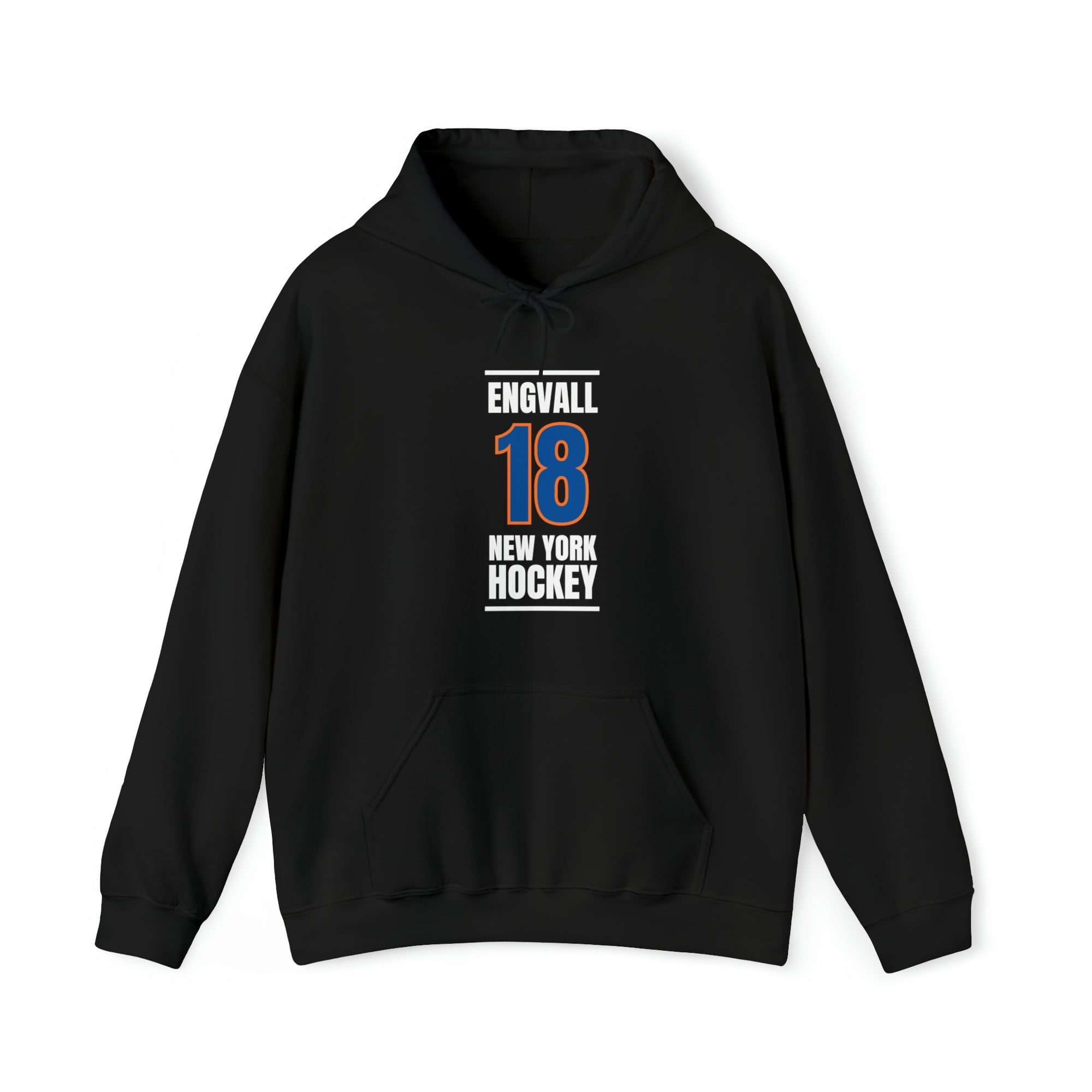 Engvall 18 New York Hockey Blue Vertical Design Unisex Hooded Sweatshirt