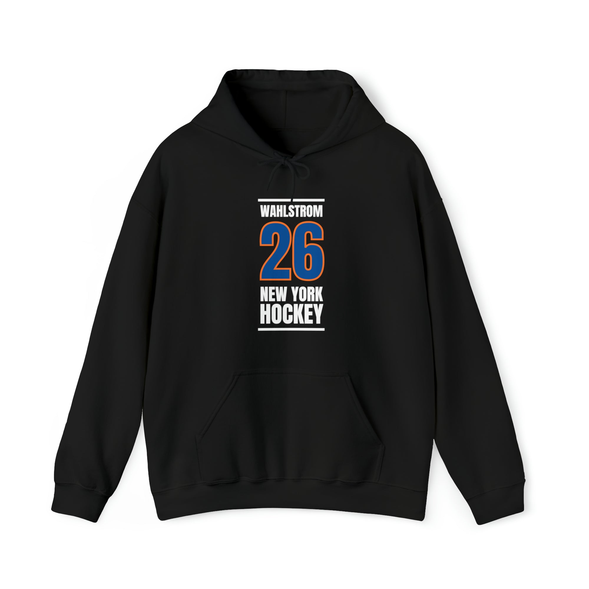 Wahlstrom 26 New York Hockey Blue Vertical Design Unisex Hooded Sweatshirt