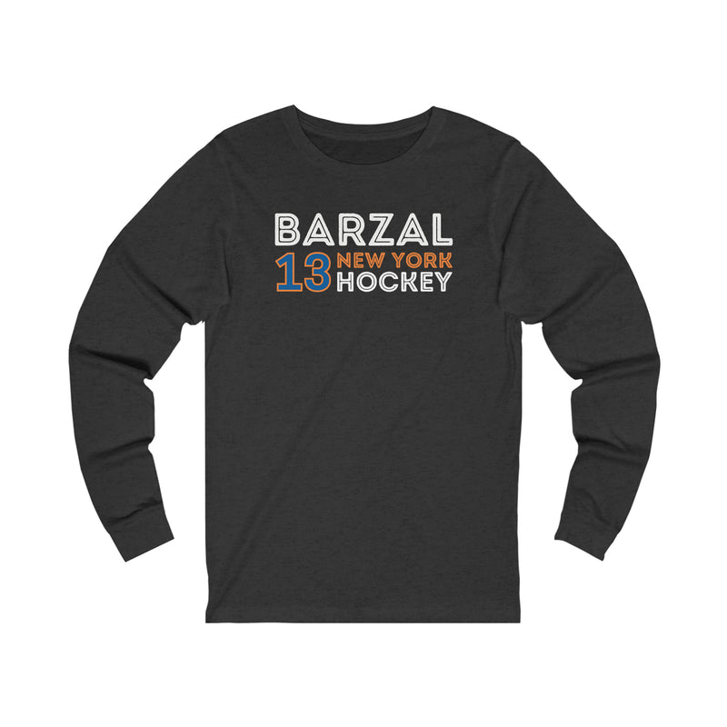 Barzal 13 New York Hockey Grafitti Wall Design Unisex Jersey Long Sleeve Shirt