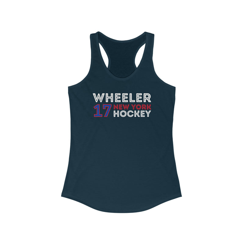 Wheeler 17 New York Hockey Grafitti Wall Design Women's Ideal Racerback Tank Top