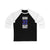 Quick 32 New York Hockey Royal Blue Vertical Design Unisex Tri-Blend 3/4 Sleeve Raglan Baseball Shirt