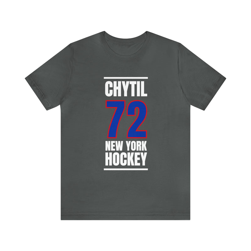 Chytil 72 New York Hockey Royal Blue Vertical Design Unisex T-Shirt