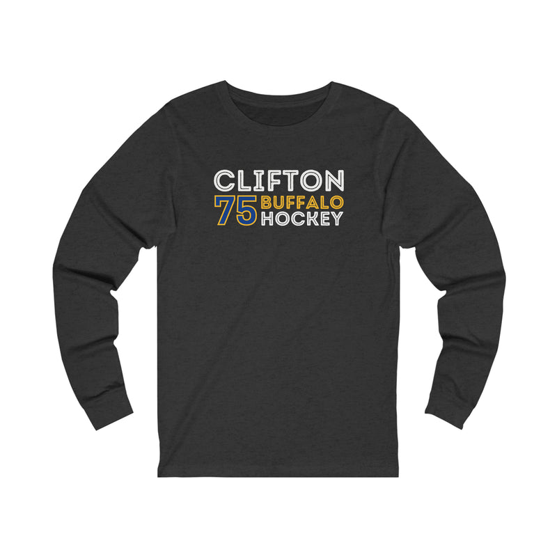 Clifton 75 Buffalo Hockey Grafitti Wall Design Unisex Jersey Long Sleeve Shirt
