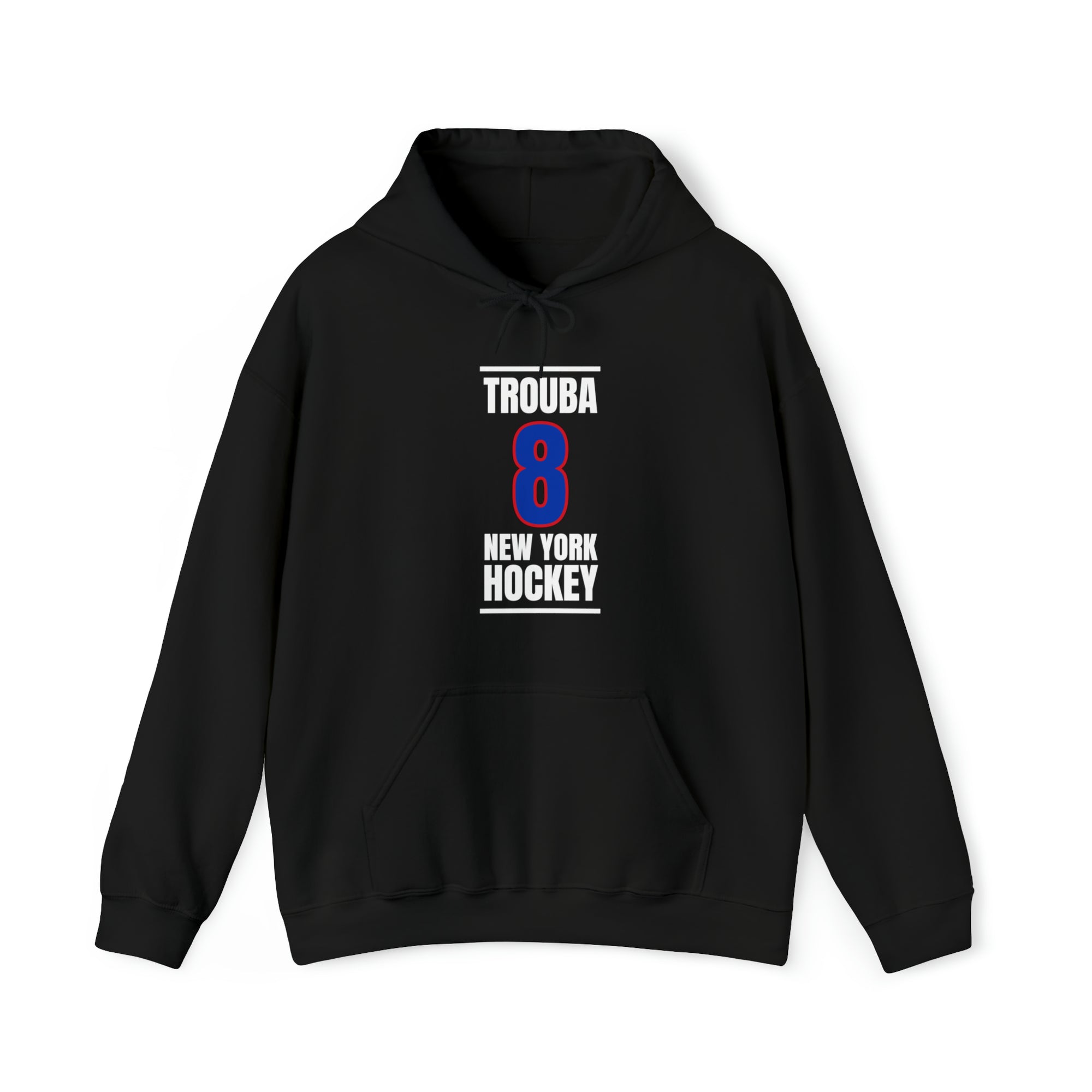 Trouba 8 New York Hockey Royal Blue Vertical Design Unisex Hooded Sweatshirt