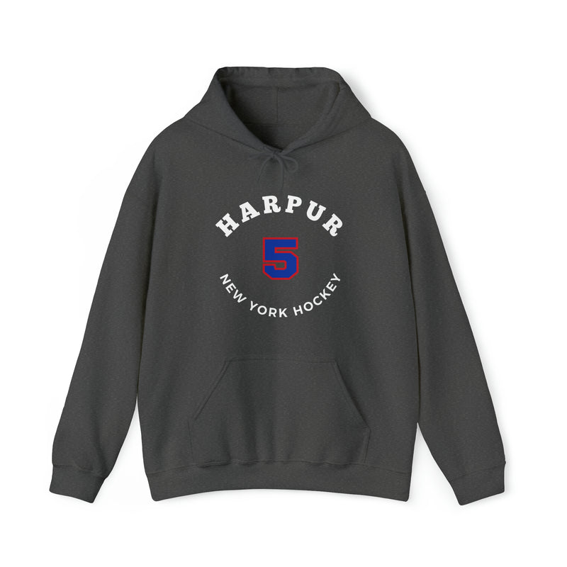 Harpur 5 New York Hockey Number Arch Design Unisex Hooded Sweatshirt