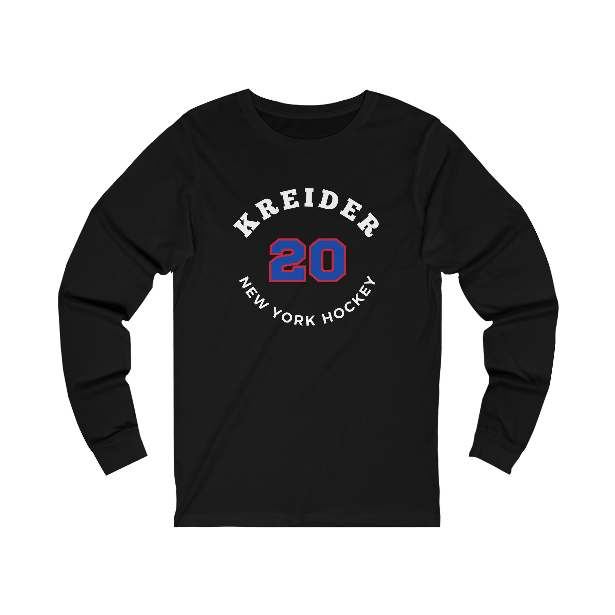 Kreider 20 New York Hockey Number Arch Design Unisex Jersey Long Sleeve Shirt