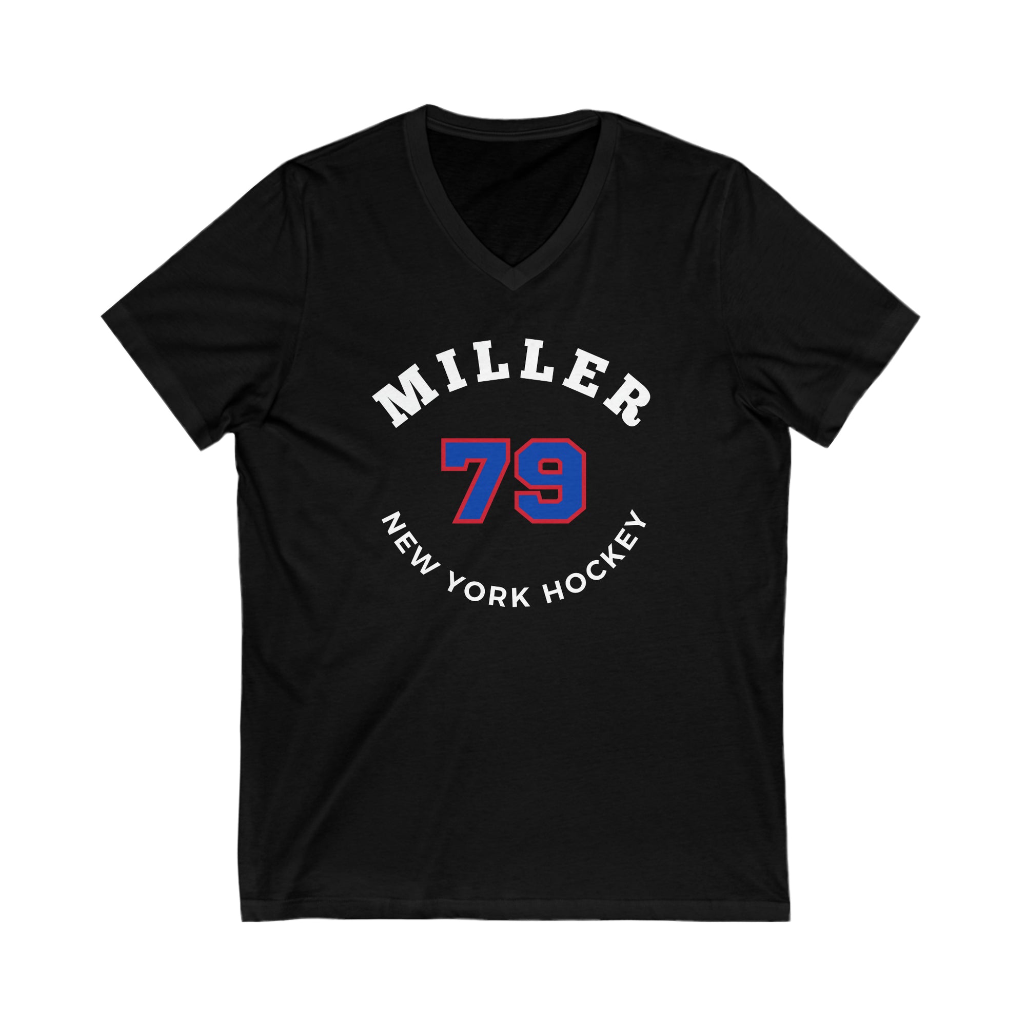 Miller 79 New York Hockey Number Arch Design Unisex V-Neck Tee