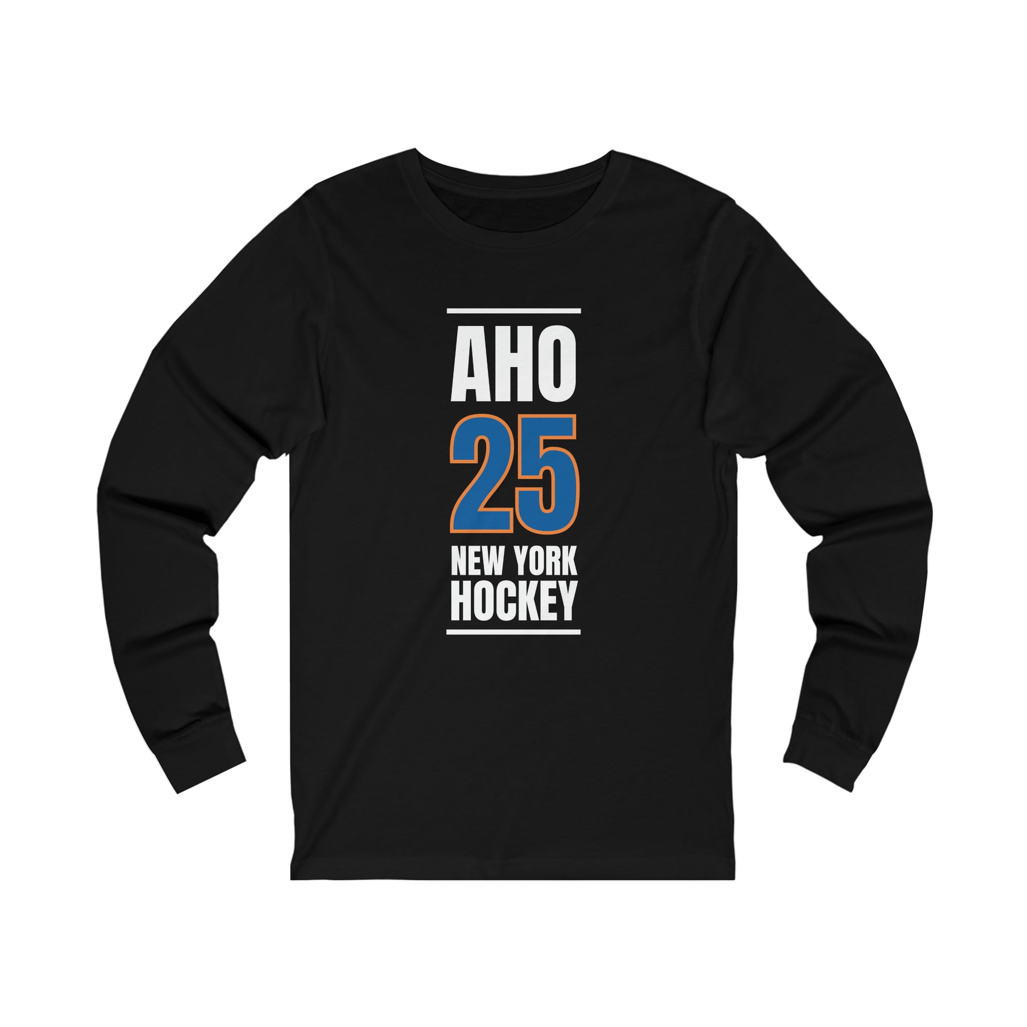 Aho 25 New York Hockey Blue Vertical Design Unisex Jersey Long Sleeve Shirt