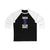 Harpur 5 New York Hockey Royal Blue Vertical Design Unisex Tri-Blend 3/4 Sleeve Raglan Baseball Shirt