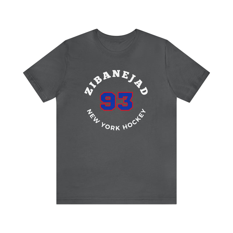 Zibanejad 93 New York Hockey Number Arch Design Unisex T-Shirt