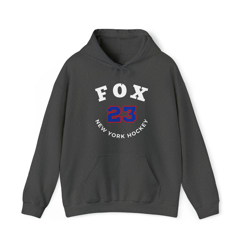 Fox 23 New York Hockey Number Arch Design Unisex Hooded Sweatshirt