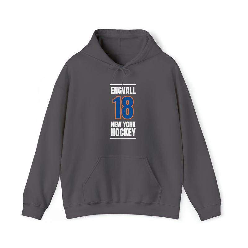 Engvall 18 New York Hockey Blue Vertical Design Unisex Hooded Sweatshirt