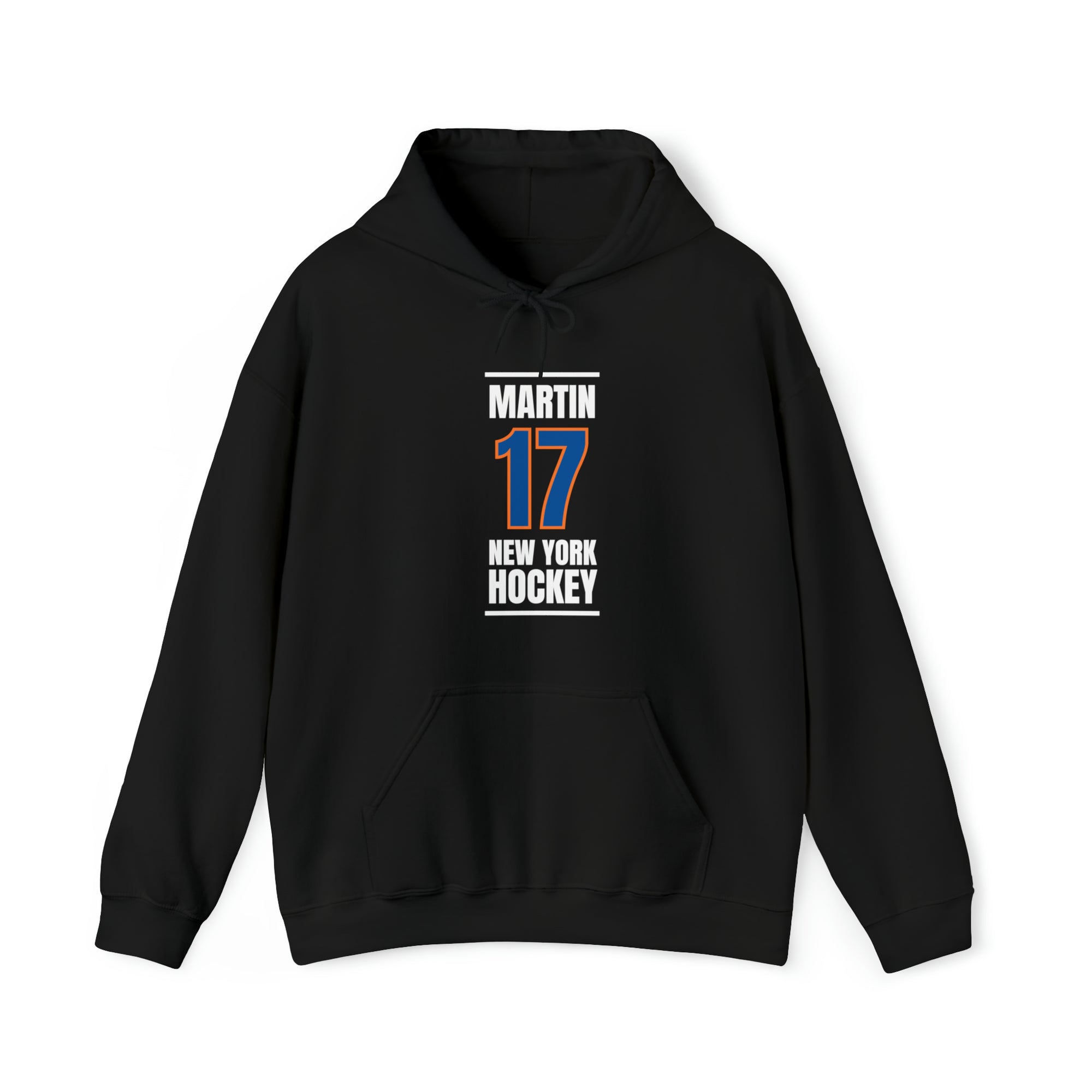 Martin 17 New York Hockey Blue Vertical Design Unisex Hooded Sweatshirt