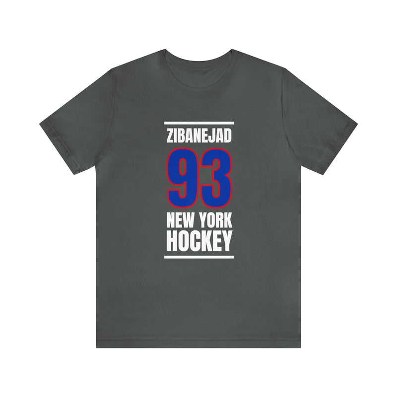 Zibanejad 93 New York Hockey Royal Blue Vertical Design Unisex T-Shirt
