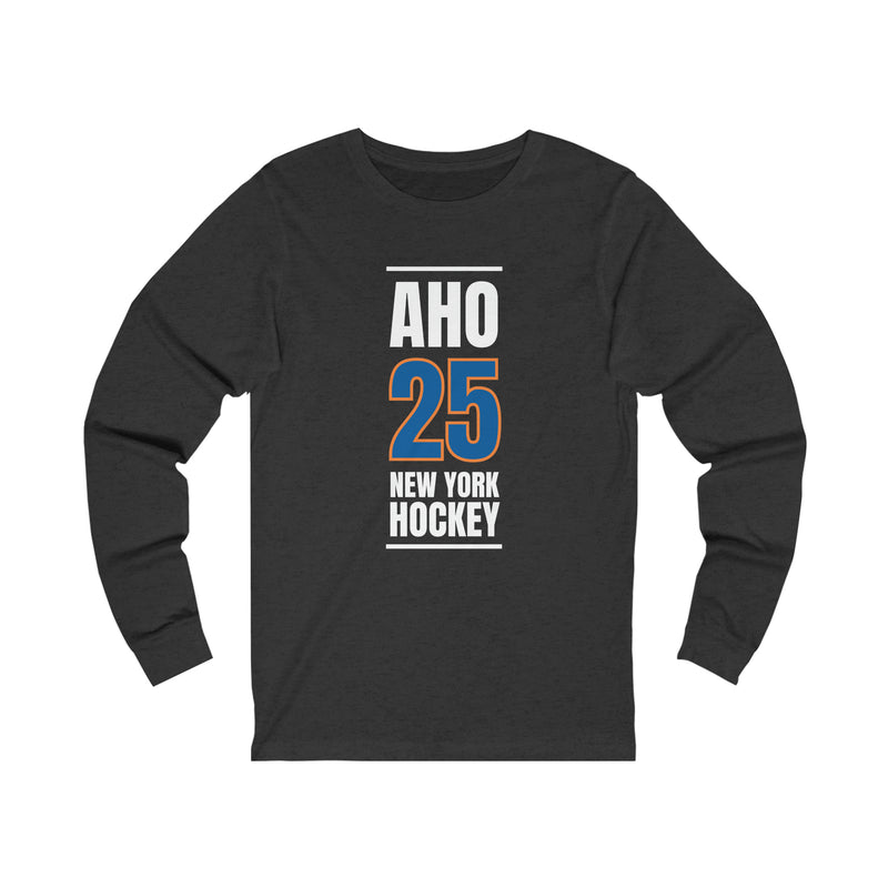 Aho 25 New York Hockey Blue Vertical Design Unisex Jersey Long Sleeve Shirt