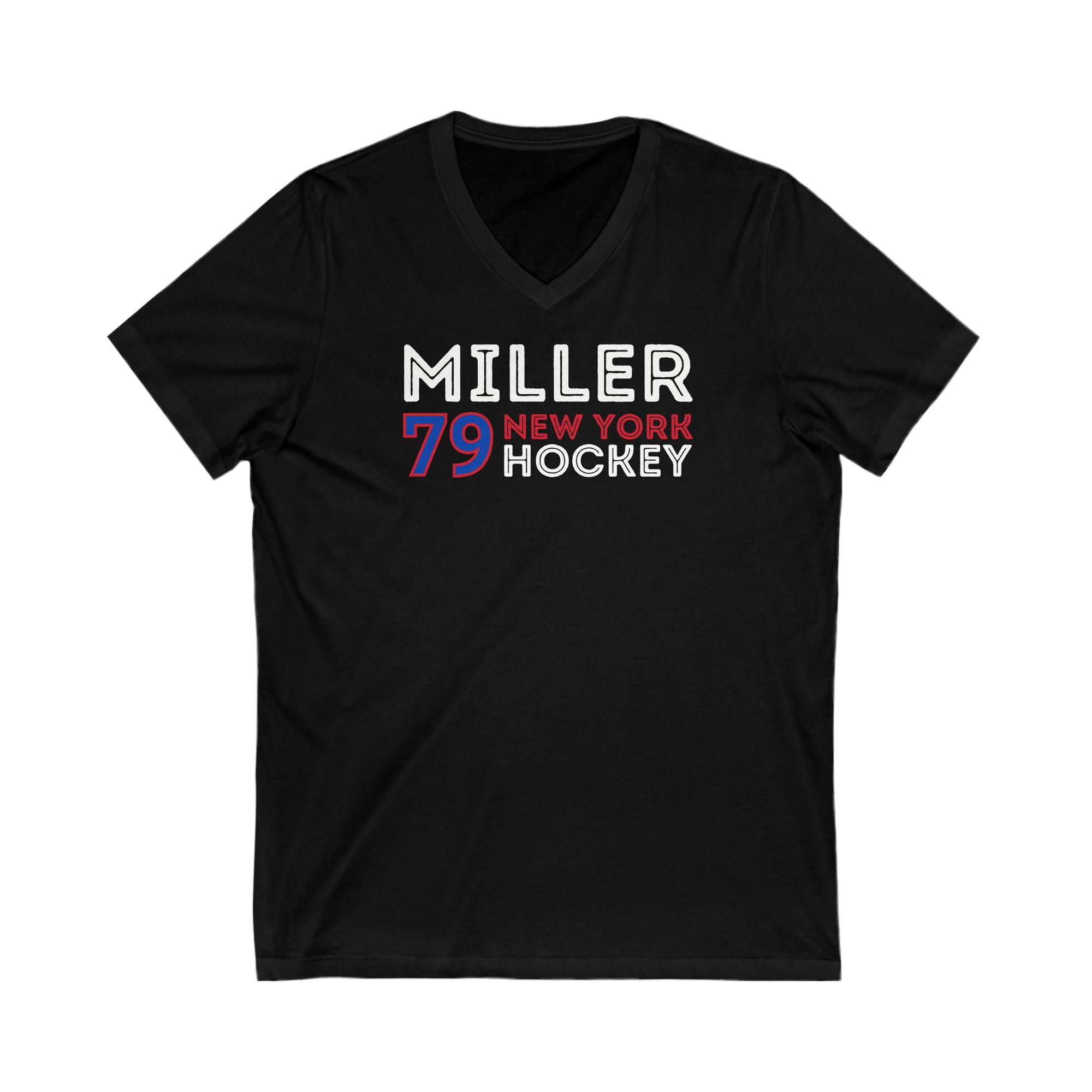 Miller 79 New York Hockey Grafitti Wall Design Unisex V-Neck Tee