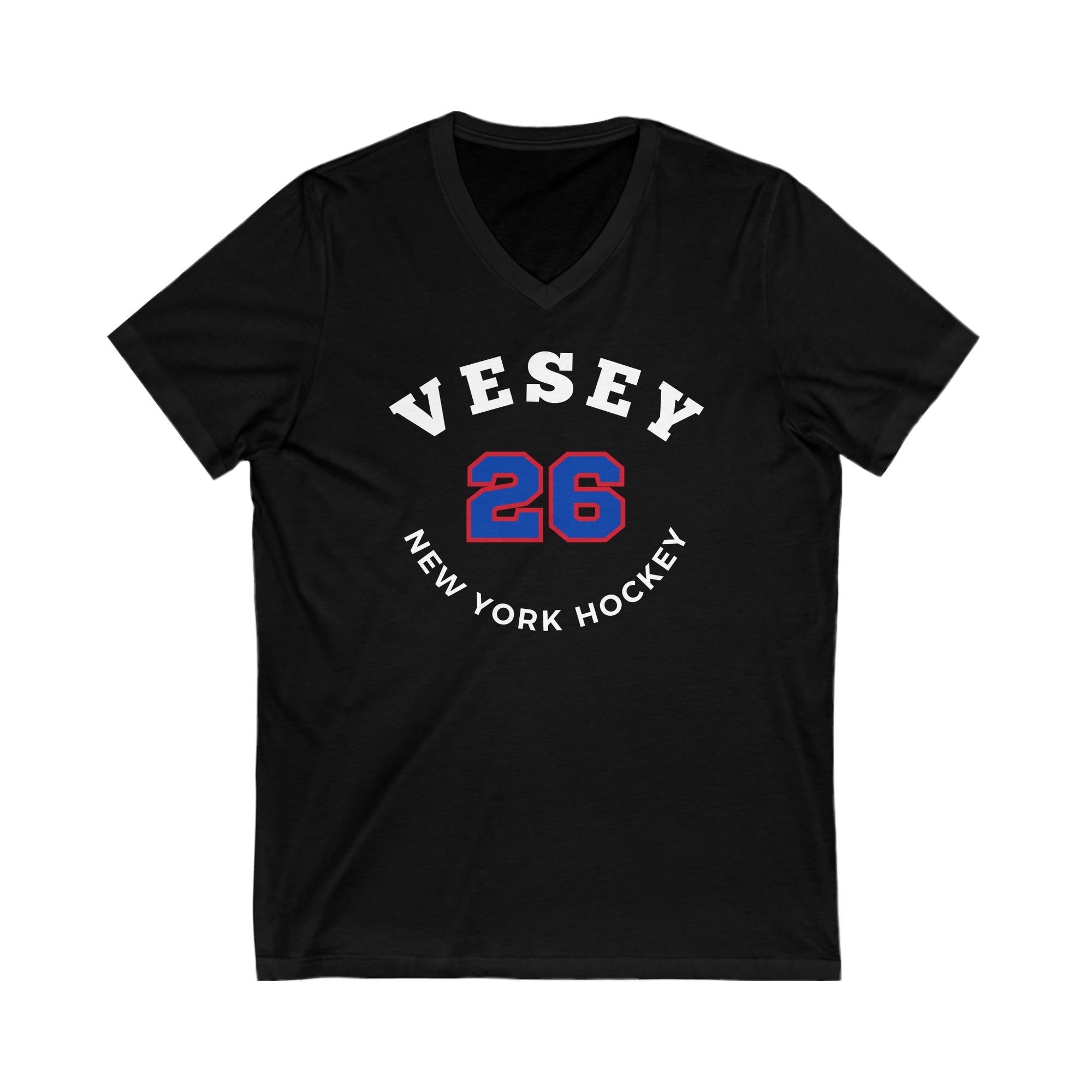 Vesey 26 New York Hockey Number Arch Design Unisex V-Neck Tee