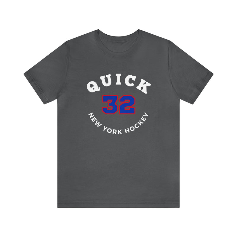 Quick 32 New York Hockey Number Arch Design Unisex T-Shirt