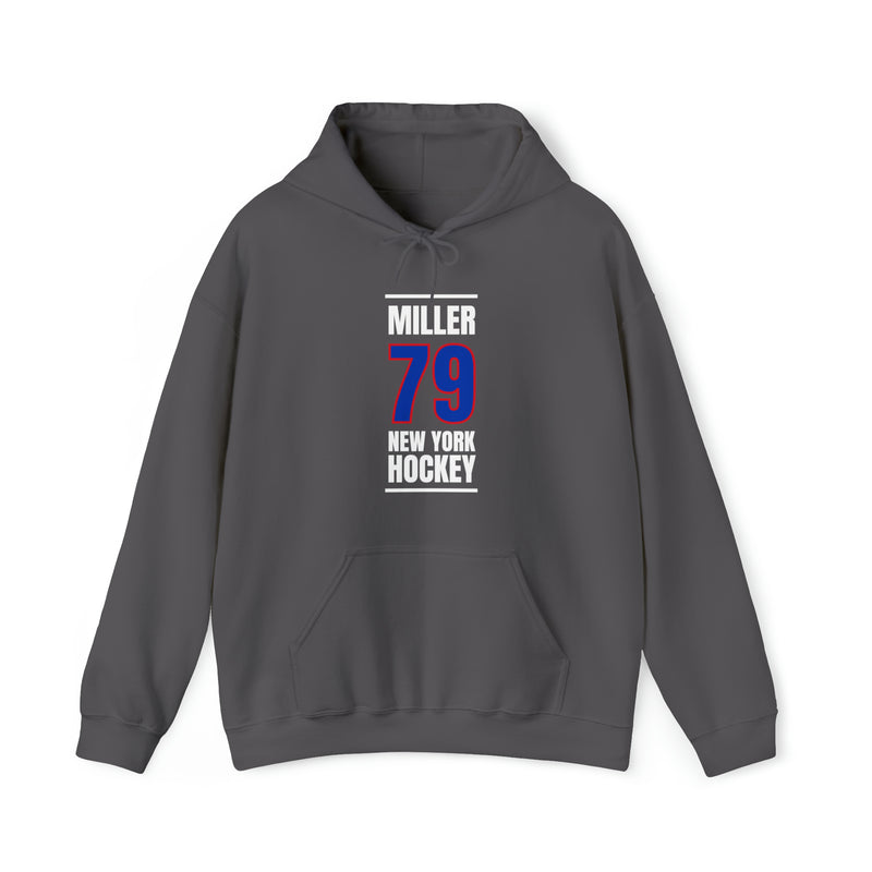 Miller 79 New York Hockey Royal Blue Vertical Design Unisex Hooded Sweatshirt