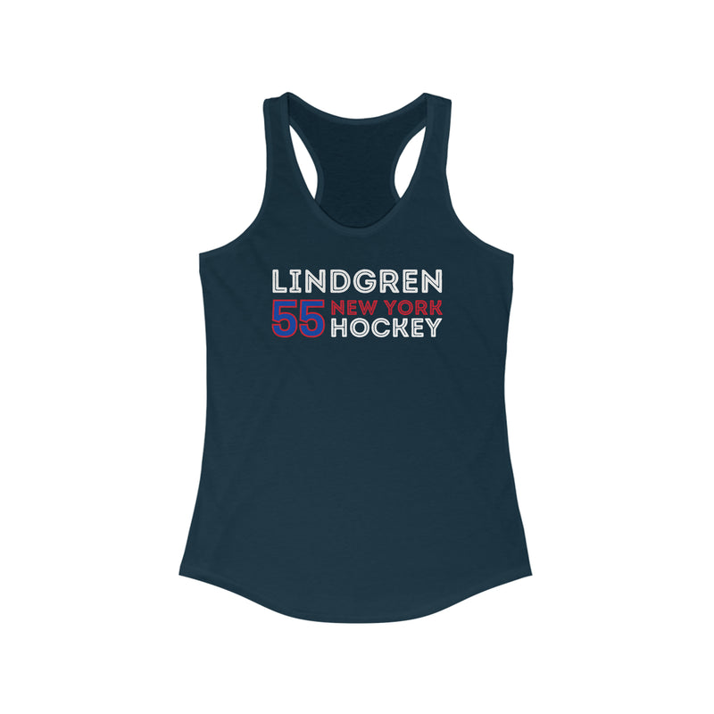 Lindgren 55 New York Hockey Grafitti Wall Design Women's Ideal Racerback Tank Top