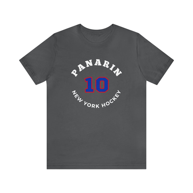 Panarin 10 New York Hockey Number Arch Design Unisex T-Shirt