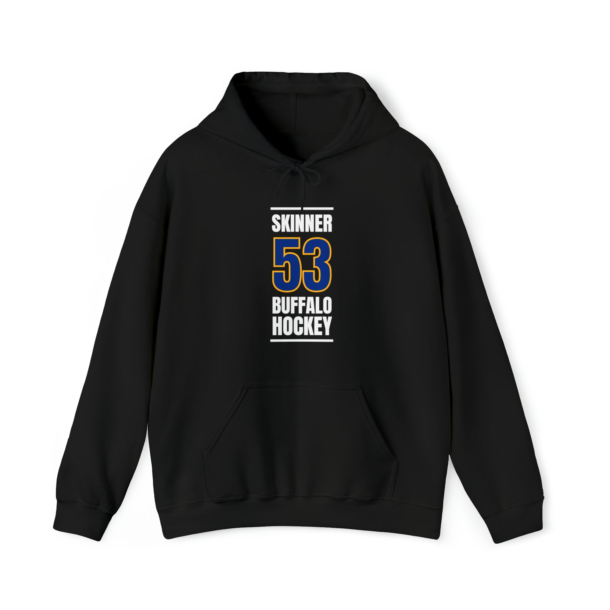 Skinner 53 Buffalo Hockey Royal Blue Vertical Design Unisex Hooded Sweatshirt