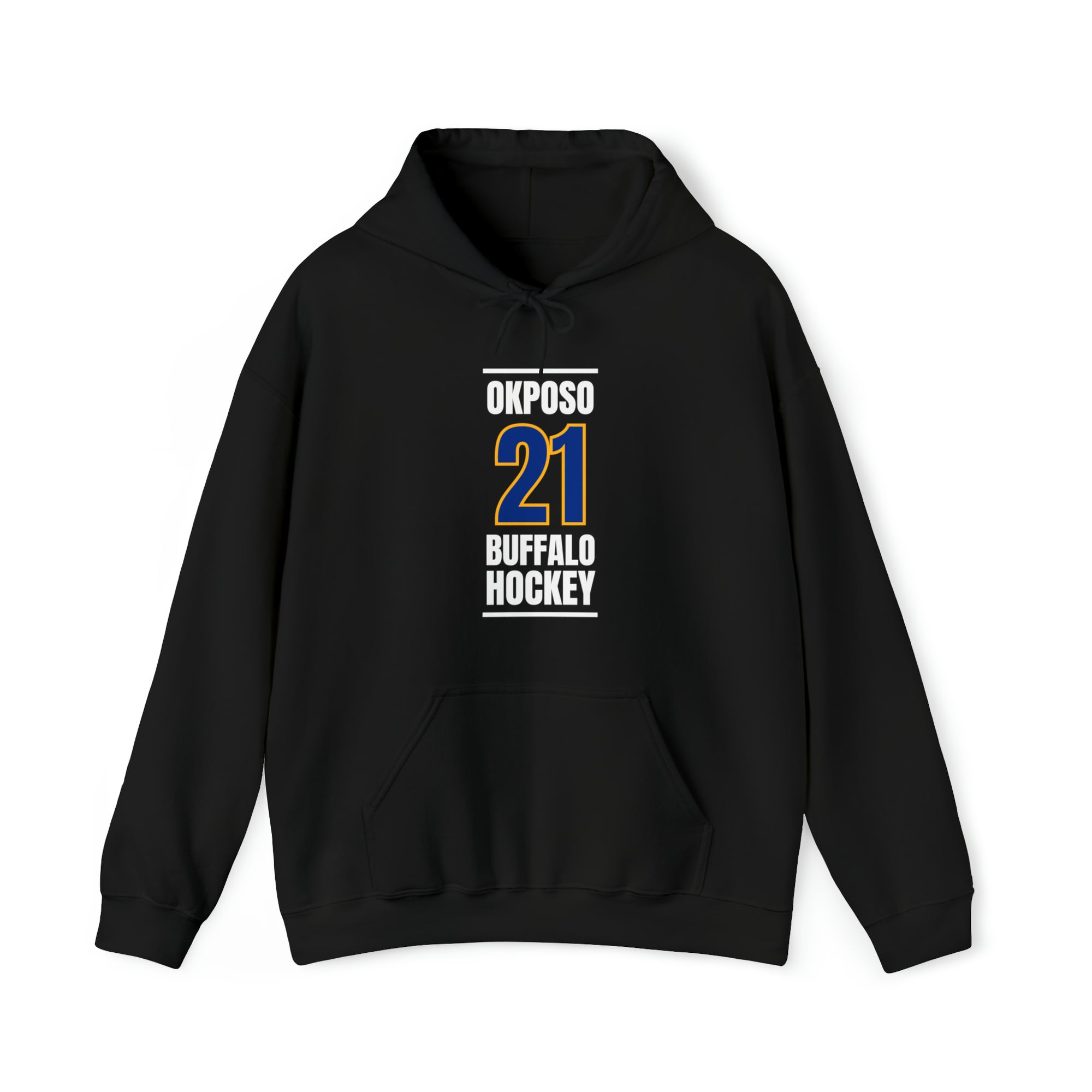 Okposo 21 Buffalo Hockey Royal Blue Vertical Design Unisex Hooded Sweatshirt