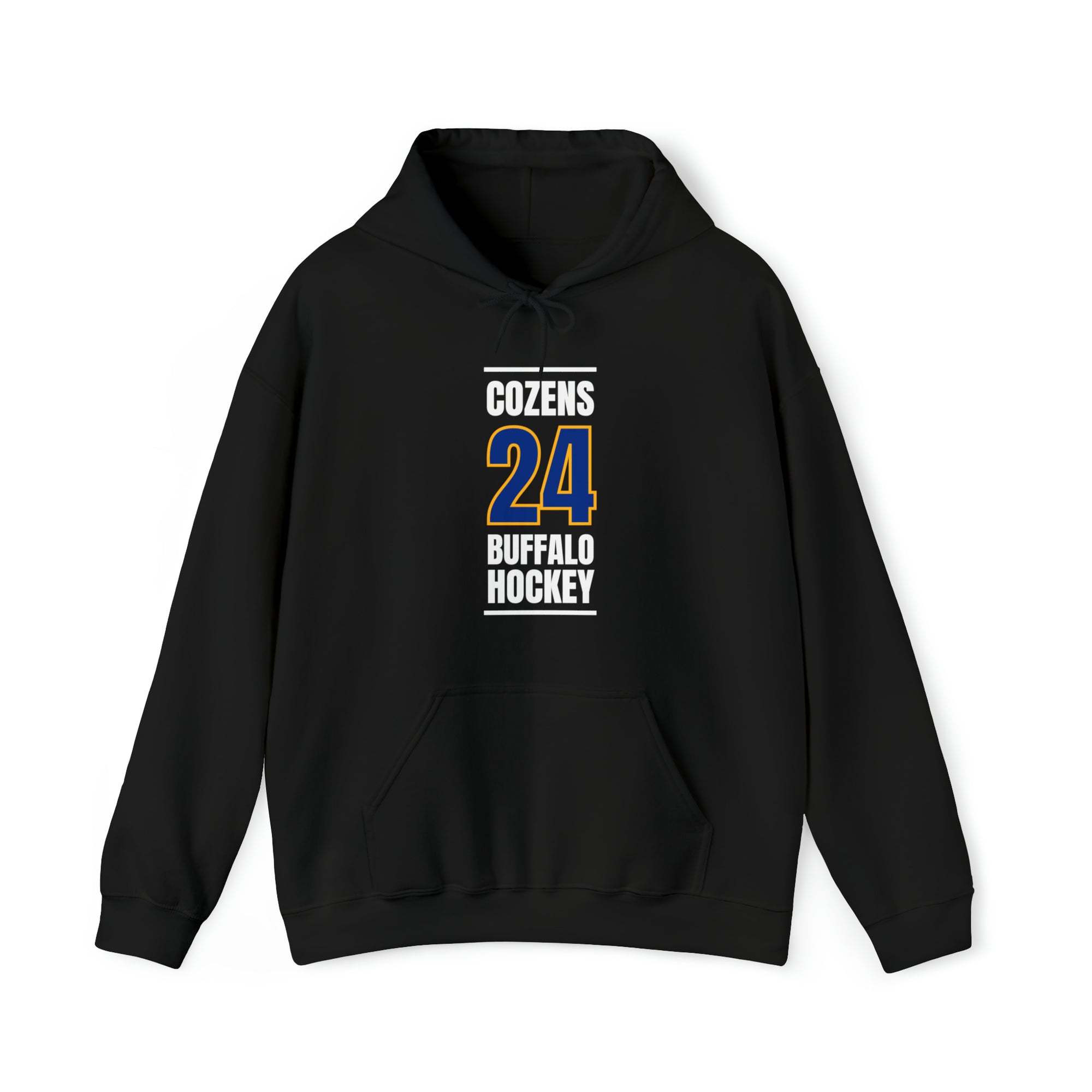Cozens 24 Buffalo Hockey Royal Blue Vertical Design Unisex Hooded Sweatshirt