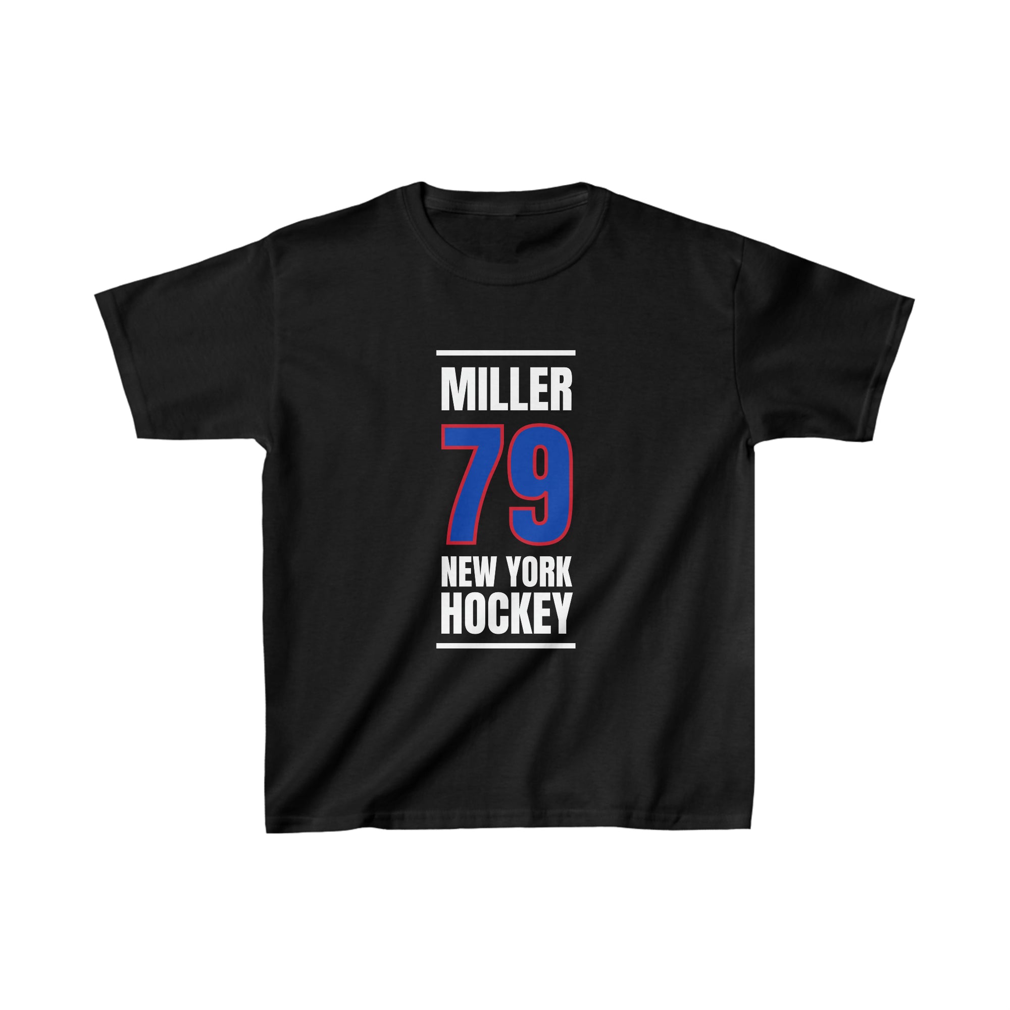 Miller 79 New York Hockey Royal Blue Vertical Design Kids Tee