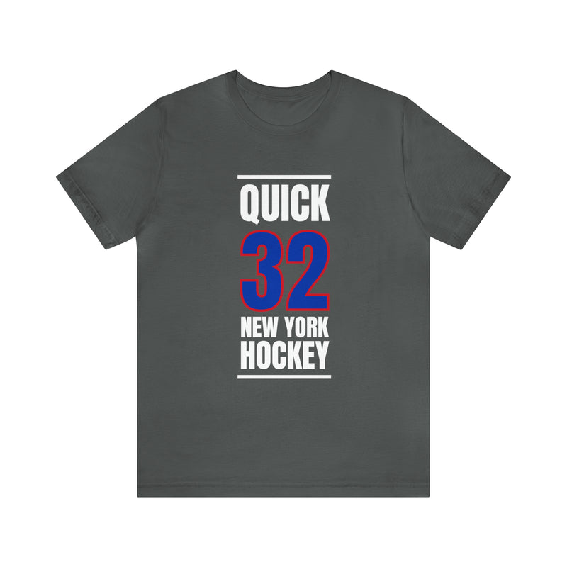 Quick 32 New York Hockey Royal Blue Vertical Design Unisex T-Shirt