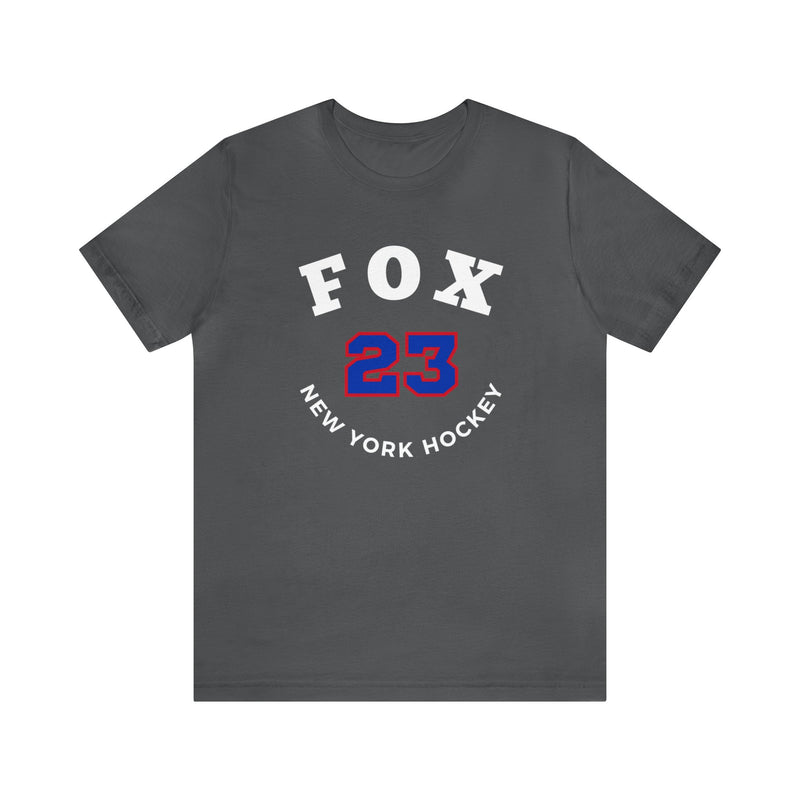 Fox 23 New York Hockey Number Arch Design Unisex T-Shirt
