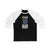 Clutterbuck 15 New York Hockey Blue Vertical Design Unisex Tri-Blend 3/4 Sleeve Raglan Baseball Shirt
