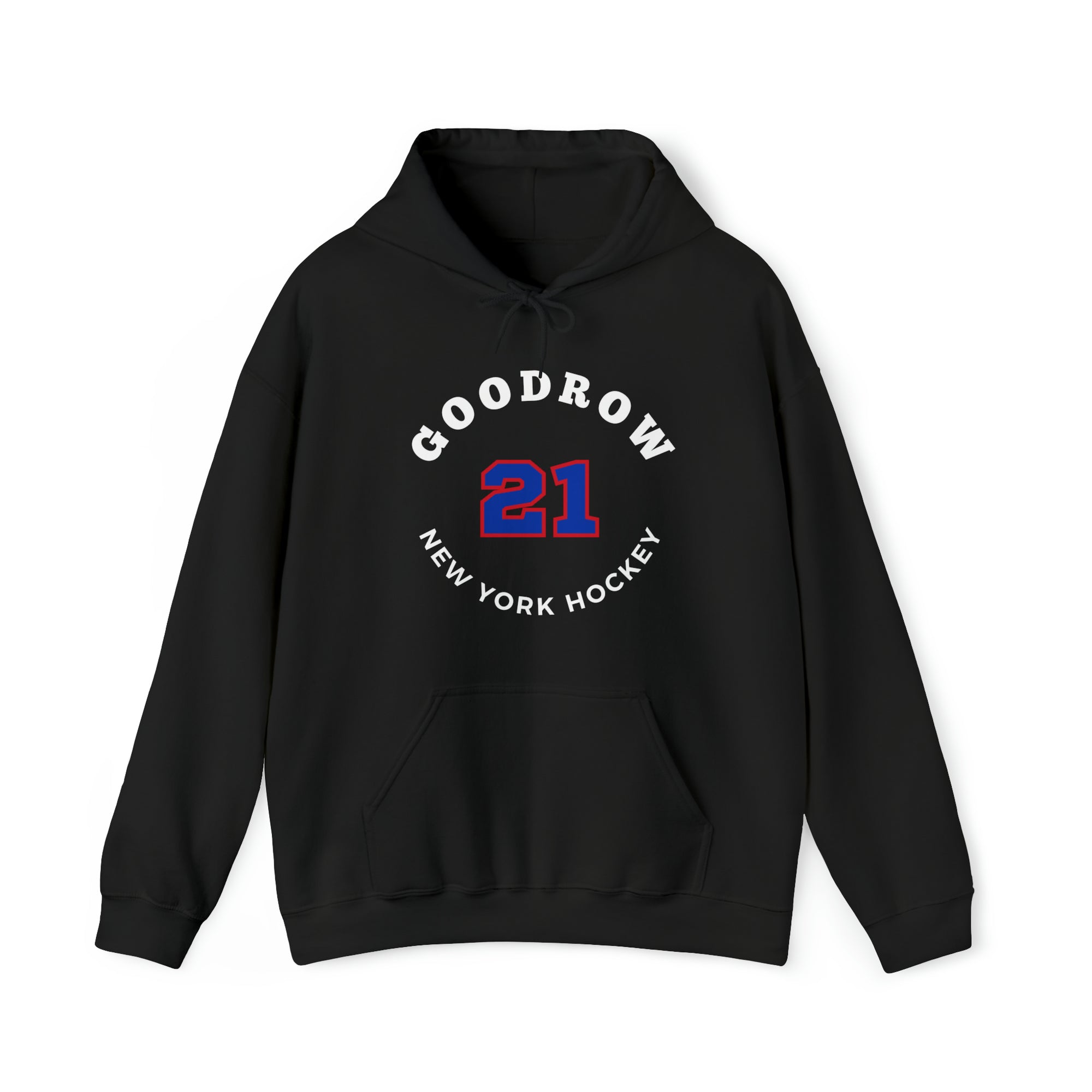 Goodrow 21 New York Hockey Number Arch Design Unisex Hooded Sweatshirt