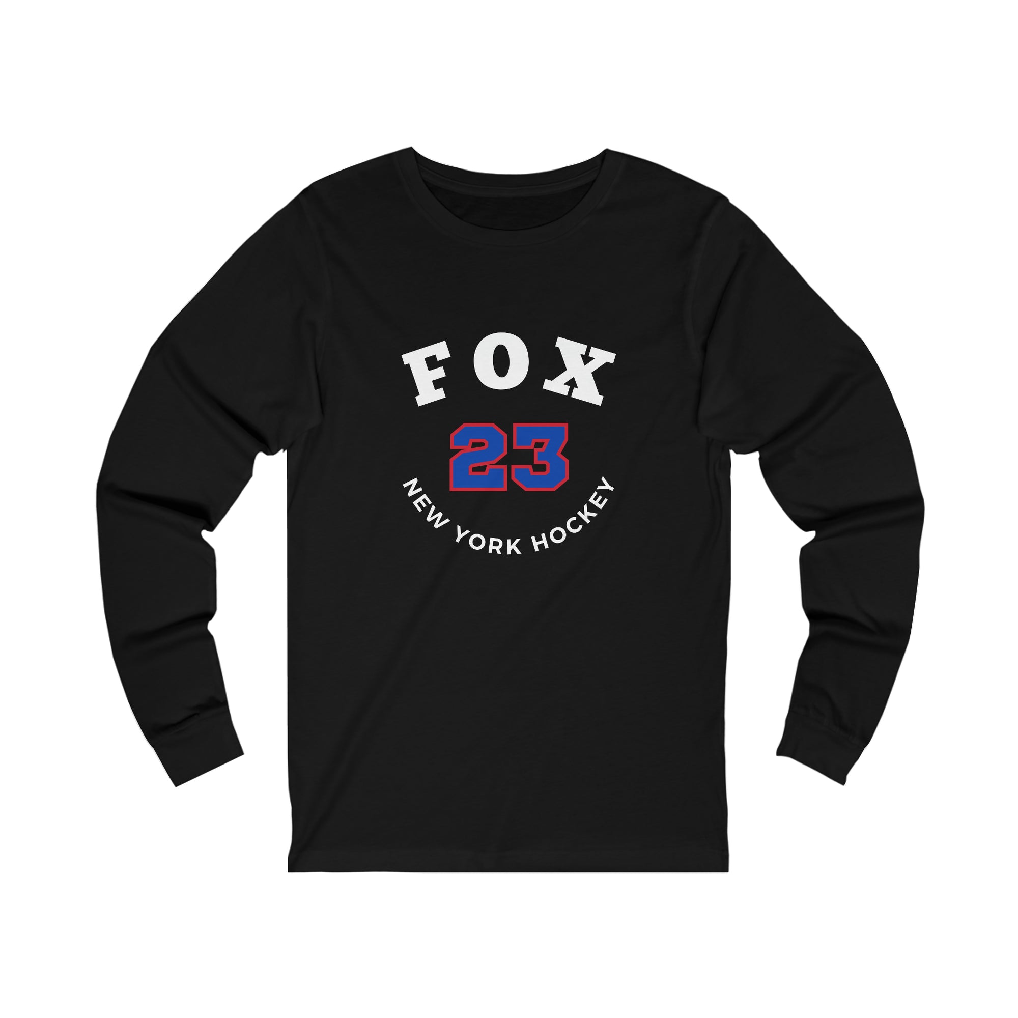Fox 23 New York Hockey Number Arch Design Unisex Jersey Long Sleeve Shirt