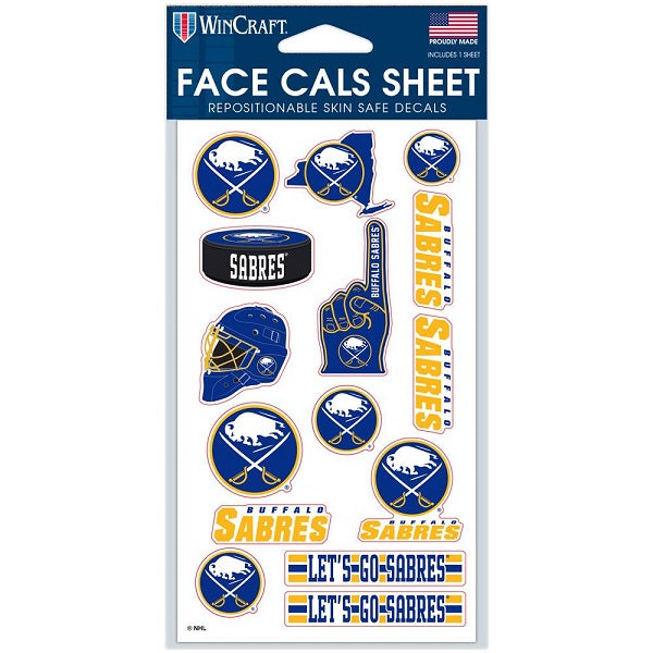 Buffalo Sabres Face Decal Tattoo Pack